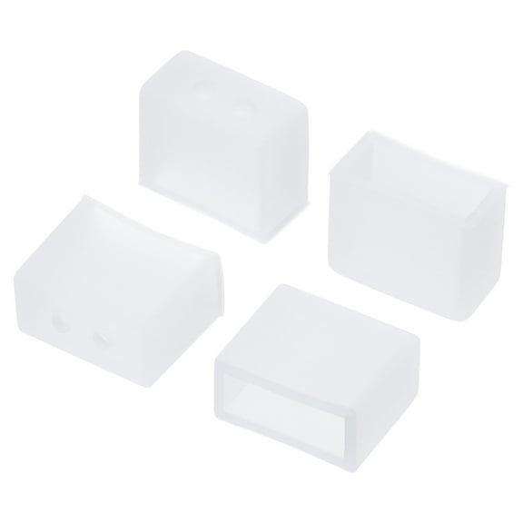 Uxcell Silicone End Cap Plug Cover with 2 Hole, 200 Pack Fit 3528/2835/3014 8mm Wide LED Tube Strip, Clear