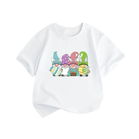 

Teen Summer Tops Summer New Children s Clothing Europe and The United States Style Girls Short Sleeve Top Easter Printed Round Neck Children T Shirt Shirts for Teens Girls(100% Cotton) Size:8-9 Years