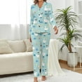 thumbnail image 2 of Top-kevin Women Long Sleeve Pajama Set Comfy Pjs Sets Donut Pattern Hearts Icing 2 Piece Lounge Set, 2 of 12