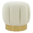 thumbnail image 2 of SAFAVIEH Couture Maxine Glam Boucle Tufted Ottoman, Ivory/Gold, 2 of 6