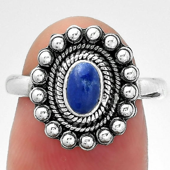Desiregem Natural Lapis - Afghanistan 925 Sterling Silver Adult Women Ring s.7.5 Jewelry SDR151198