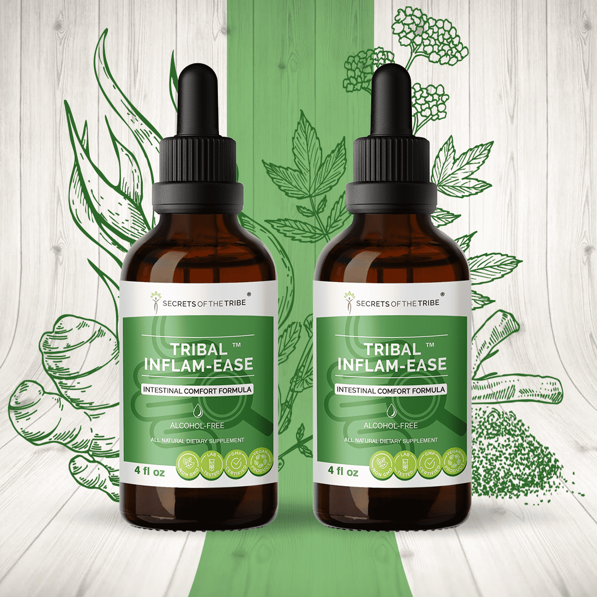 Tribal Inflamease AlcoholFREE Extract, Tincture, Glycerite Turmeric