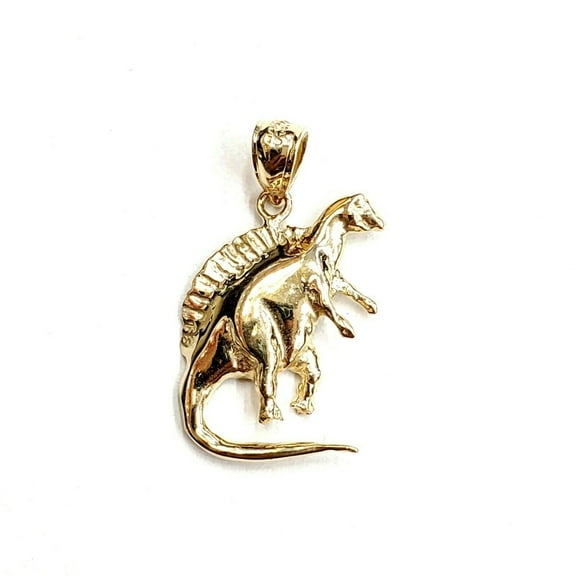 14k yellow Gold Dinosaur Full body animal Jurassic Pendant charm jewelry 1.8g