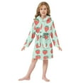 thumbnail image 6 of FORMRS Niños Bathrobe Unisex Hooded Robe Soft Plush Pajamas Sleepwear, Size 4-6T, Red Strawberry, 6 of 7