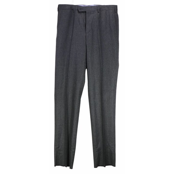 Vigano Men's Black Wool Dress Pants - 36
