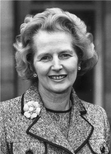 Margaret Thatcher Sitting Next to Portrait Poster 