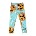 thumbnail image 4 of Girls' Halloween Leggings Pumpkin Printed Pants High Waist Stretchy Leggings for Girls 3-7Y, 4 of 6