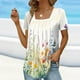 thumbnail image 3 of Gibobby Casual Playera de Manga Corta para Mujer Tops verano para mujer, cuello cuadrado, plisado, frente, manga corta, túnica, camisas (Amarillo,XL), 3 of 4