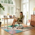 thumbnail image 3 of Pastel Tropical Leaves Abstract Area Rug, Non-Slip Contemporary Floor Carpet for Indoor Use,6'x9',Green, 3 of 9