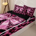 thumbnail image 3 of Homewish Chic Pink Leopard Print Zipper Twin Comforter Sets with Fitted Sheet and 2 Pillowcases For Girls,Kids Princess Bowknot Zipper Bedding Set,Black Reversible,4 Pieces, 3 of 7