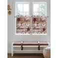 thumbnail image 2 of Vintage Farmhouse 2 Panel Kitchen Curtains for Small Windows, Brown Country Star Berries Wooden Grain Bathroom Tier Curtain, Short Window Treatment for Bedroom/Living Room 55"x36", 2 of 6