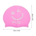 thumbnail image 4 of Unique Bargains 1 Pc Silicone Funny Face Swim Cap Pink White, 4 of 5