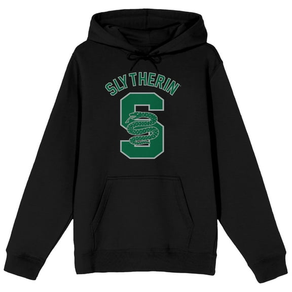 House of Slytherin Green S Men's Black Graphic Hoodie-M