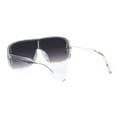 thumbnail image 4 of Mens Robotic Flat Top Minimal Shield Mob Sunglasses Clear Smoke, 4 of 4