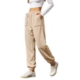 thumbnail image 5 of Qingpeng Womens High Waisted Jogger Sweatpants Elastic Drawstring Cuffed Ankle Casual Long Pants with Side Pockets, 5 of 6