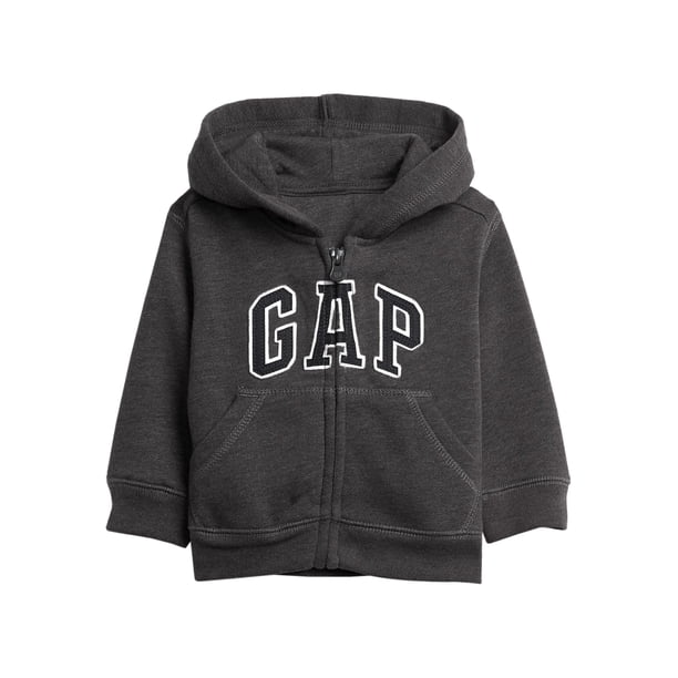 Sudadera GAP para Bebés Niño con Capucha y Cierre, Carbón, 18-24 Meses