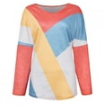 thumbnail image 4 of Pompotops Blouse à Manches Longues pour Femmes, Imprimé Géométrique Décontracté, Col en V, 4 of 5