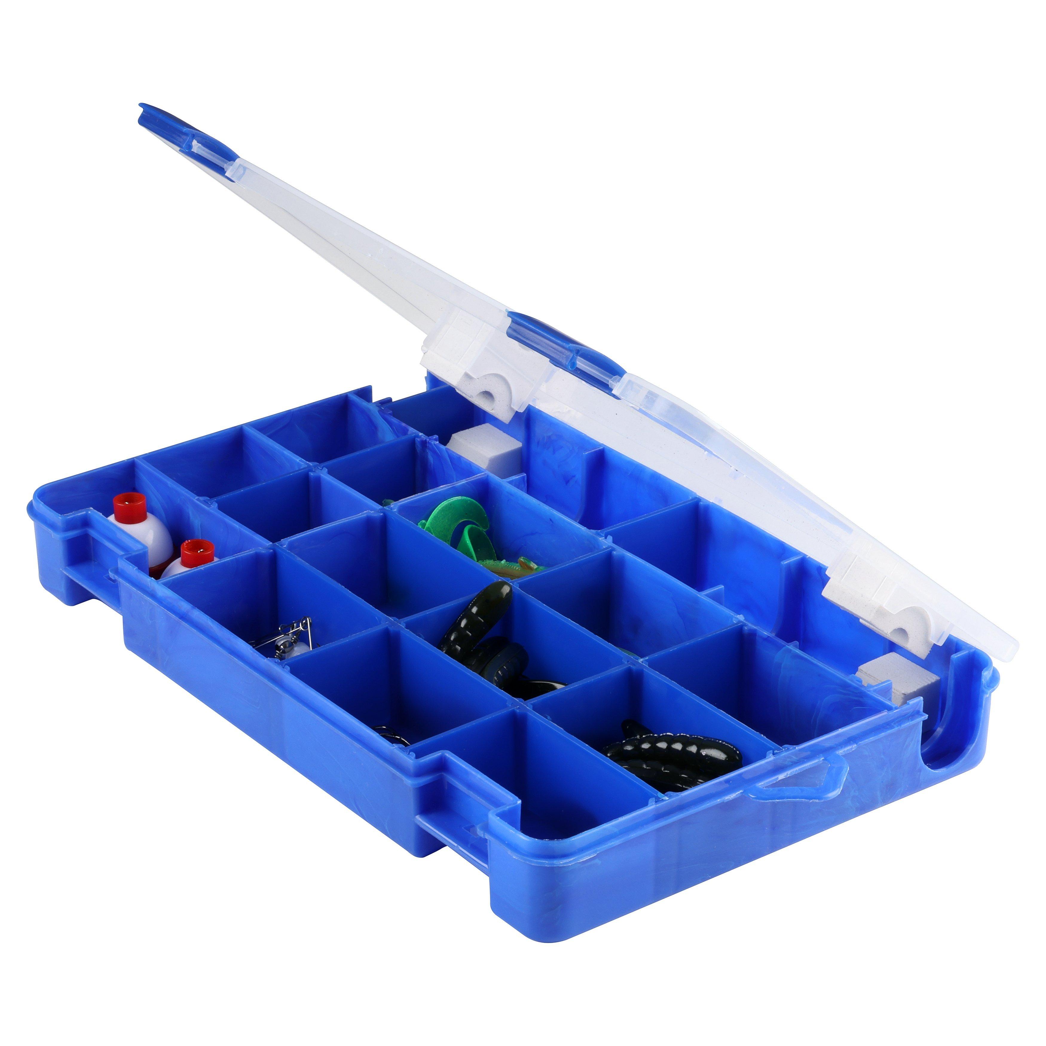 Shakespeare Tackle Box, 4-Pack, Adjustable Dividers, Blue Swirl
