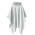 thumbnail image 3 of qolati Womens Hoodies Long Cloak Mens Unisex Lightweight Fleece Ruffle Hooded Poncho Sweater Wrap Topper Elegant Shawls Cape for Christmas Clothing White Free Size, 3 of 6