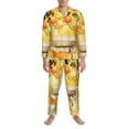 thumbnail image 4 of Bingfone Men'S Pajama Set 2 Piece Loungewear Pjs, Long Sleeve With Pajama Pants-Honey Bee, 4 of 9