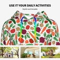 thumbnail image 4 of Fotbe Vegetables Pattern Womens Long Sleeve Hoodie, Pullover Hooded Sweatshirt, Kangaroo Pocket Hoodie with Eye-catching Drawstrings-Medium, 4 of 7