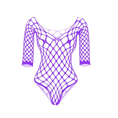 

KaLI_store Fishnet Lingerie For Women Lingerie for Women 1 PC Leather Teddy Bodysuit Lingerie Sexy Cutout Off Shoulder Plus Size Lingerie for Women