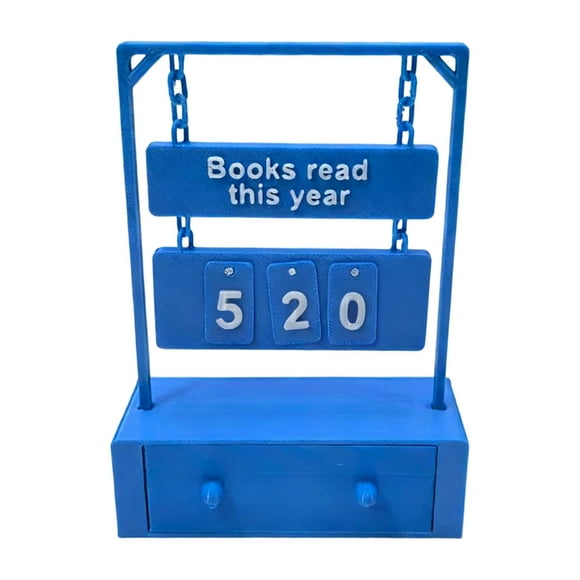 Countertop Reading Shelf Sign - 3D Printed Hanging Book Counter with Digital Storage for Read Books Swinging Shelf Sign Ideal for Book Lovers