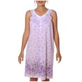 thumbnail image 1 of Women's Floral Sleeveless Embroidered Pointelle Nightgown, Plus Size 4XL, Color Purple, 1 of 5
