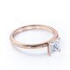 thumbnail image 3 of JeenMata Anillo Solitario de 4 Puntas y Corte Princesa de 3 Quilates, Chapado en Oro Rosa de 18 K sobre Plata, 3 of 5