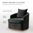 thumbnail image 5 of Tina's Home Modern Minimalist Chenille Fabric Swivel Accent Chair Set of 2 with Curved Backrest Black, 5 of 6