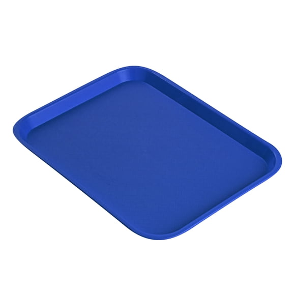 Chef 101 Rectangle Blue Plastic Fast Food Tray - 14" x 18" - 10 count box