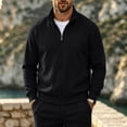 thumbnail image 2 of Men’s Waffle Knit Full Zip Track Jacket, Stand Collar Long Sleeve Casual Athletic Warm Outerwear Coat Size 3XL Black, 2 of 6