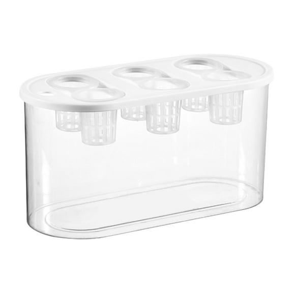 jicheng Hydroponic Grower Box Hydroponic System Planting Container 6 Holes Convenient Flower Arrangement Vase Box for Indoor Planting White