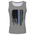 thumbnail image 2 of kpoplk 4th of July Tank Tops Mens Muscle Tank Top American Flag Print Short Sleeved Round neck Tee Shirts Workout Shirts(Grey,XL), 2 of 6