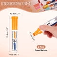 thumbnail image 2 of Uxcell Poster Markers, 2Pcs Large Capacity Permanent Huge Banners Posters Markers Bold Thick Chisel Tip Pens for Painting Drawing on Plastic Glass Fabric, Golden Yellow(0.5" Tip Width), 2 of 7