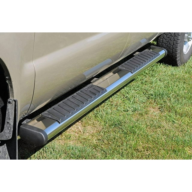 Dee Zee Nerf Bar DZ16123 avec Marchettes; 6 Pouces Ovale Droit; Acier Inoxydable Poli; avec Embouts en Plastique; Nécessite un Kit de Montage pour Planche de Course