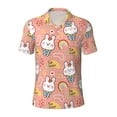 thumbnail image 2 of Daiia Rabbit So Cute Pattern Men’s Polo Shirts,Solid Deck Shirt,Classic Fit, Breathable Cotton Polo for Casual and Sport Wear-Small, 2 of 7