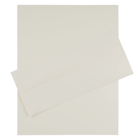 JAM Paper No. 10 Business Stationery Set, 4 1/8 x 9 1/2, Natural White Wove, 100/Pack