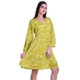thumbnail image 3 of Moomaya Robe Courte Évasée Imprimée de Designer, Manches Longues, Tunique en Velours, Robes pour Femmes, 3 of 6