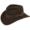 thumbnail image 2 of Epoch hats Indiana Jones Style Men's Wool Felt Outback Fedora with Grosgrain or Faux Leather Band, 2 of 14