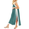 thumbnail image 4 of Simua Women's 2 Piece Sets Boho Color Block Sleeveless Maxi Dress Matching Shorts with Pockets, 4 of 9