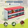 thumbnail image 2 of Lumiparty 10-Compartment Galvanized Steel Chicken Nesting Box with Rollaway Design, Red, 2 of 7