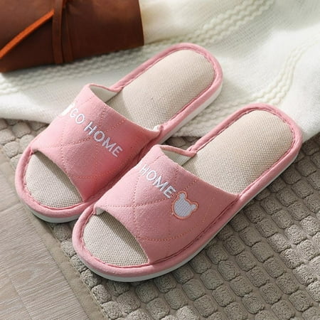 

SweetCandy Women s Soft Indoor Slippers Open Toe Cotton Household Slippers