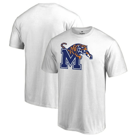 Men's White Memphis Tigers Primary Team Logo T-Shirt