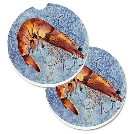 

Carolines Treasures 8153CARC Cooked Shrimp Cool Blue Water Set of 2 Cup Holder Car Coasters Large multicolor