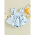 thumbnail image 3 of Suealasg Baby Girls Outfits Fly Sleeve Floral Print Romper Dress Infant Summer Clothes Newborn One Piece Playsuits, 3 of 9