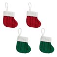 thumbnail image 1 of 4 Pcs Christmas Mini Stockings Xmas Classic Stocking Small Christmas Fireplace Stockings Holiday Hanging Decorations Stockings for Holiday Party Favor, 1 of 5