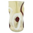 thumbnail image 3 of GlassOfVenice Murano Glass Wavy Vase - Cream and Coffee Circles, 3 of 7