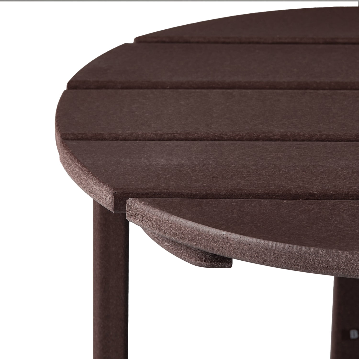 WestinTrends All-Weather Poly Lumber Adirondack Outdoor Side Table, Round End Table for Patio, Dark Brown