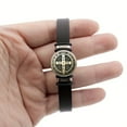 thumbnail image 4 of St. Benedict Medal Buckle Bracelet - Stylish Black Faux Leather with Golden-Tone Pendant, Personalized Gift for Daily & Party Occasions, Everyday Accessory | Religious Accessory | Durable Faux, 4 of 8